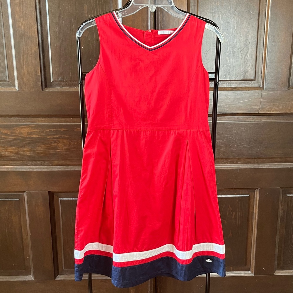 NWT Elle Kids Sleeveless Dress Red Blue Patriotic Summer NO BELT Girl's Size 12